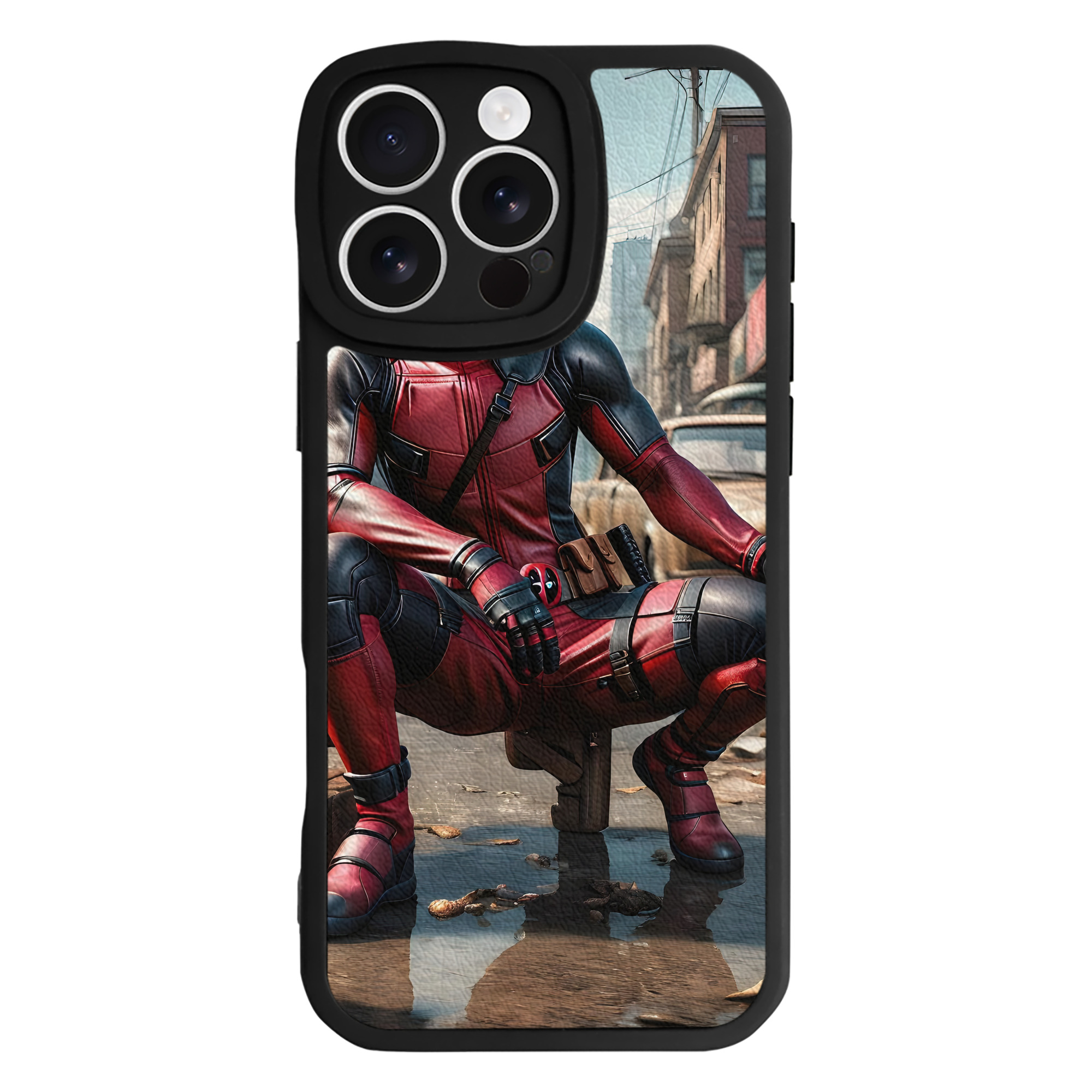 （画像用） Deadpool デッドプール 【iPhone 16シリーズ対応】シリコンスマホケース（レザー調） 材質：シリコン